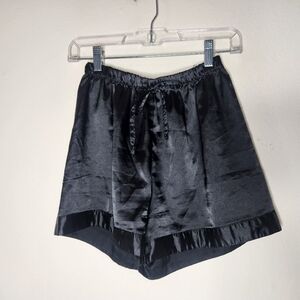 Star Dust Womens Large Satin Like Pajama Bottoms Shorts Drawstring High Rise